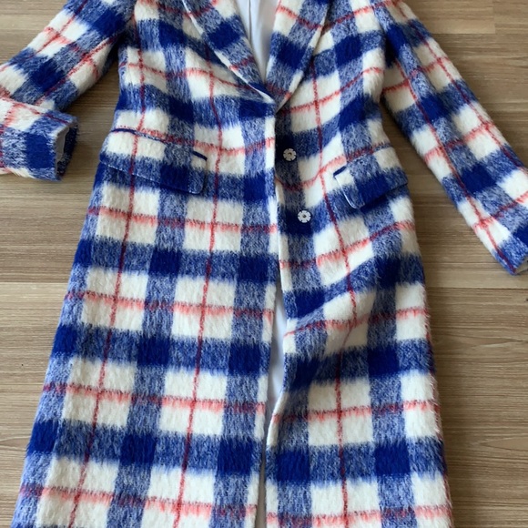 SAM New York brushed wool multicolored plaid women’s size small coat - Picture 17 of 17